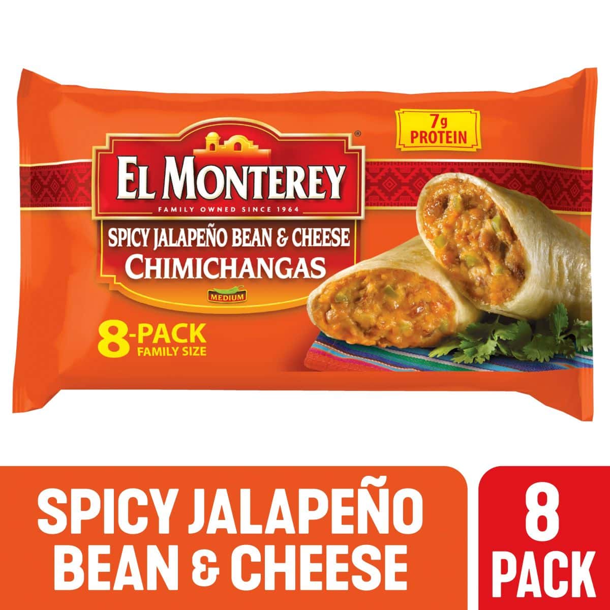 El Monterey®️ Family Pack Spicy Jalapeno, Bean & Cheese Chimichangas - Ruiz  Foodservice