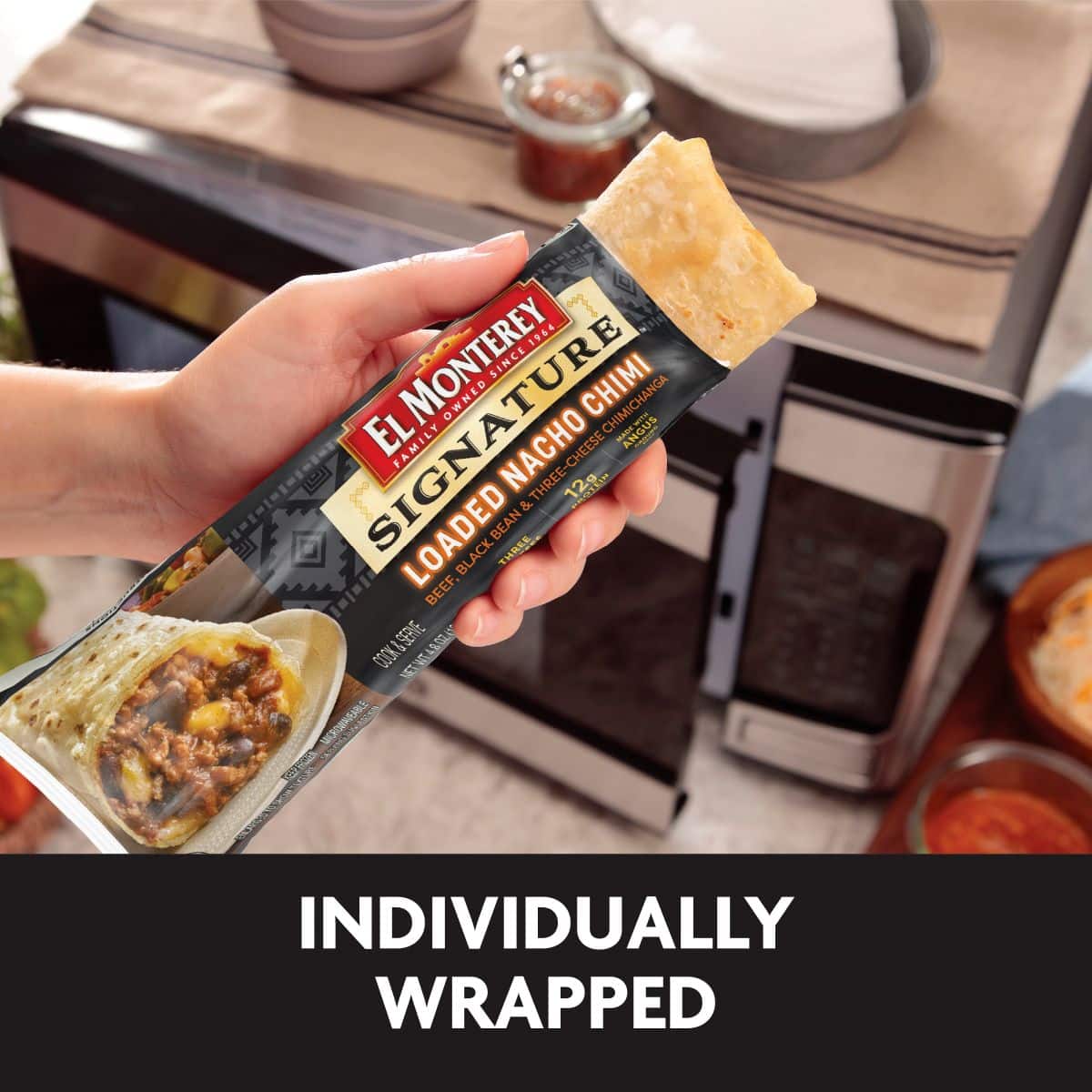 El Monterey® Signature Loaded Nacho, Beef, Black Bean and Three-Cheese  Chimichangas 10 ct Pack, Appetizers & Snacks