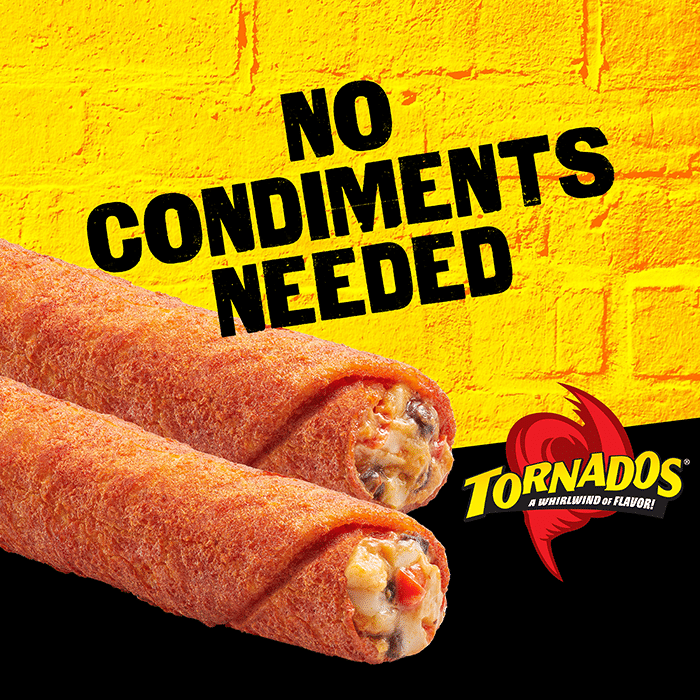 No condiments needed with two Spicy Chipotle Chicken Tornados side by side