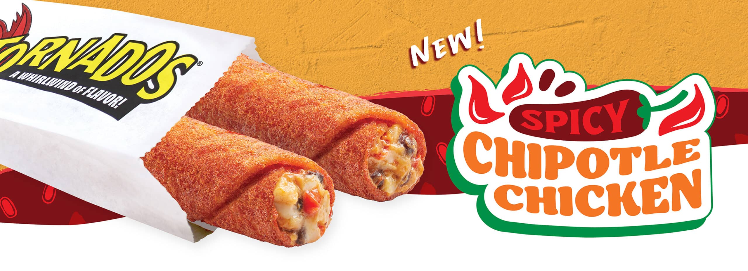 Two Spicy Chipotle Chicken Tornados in a sleeve