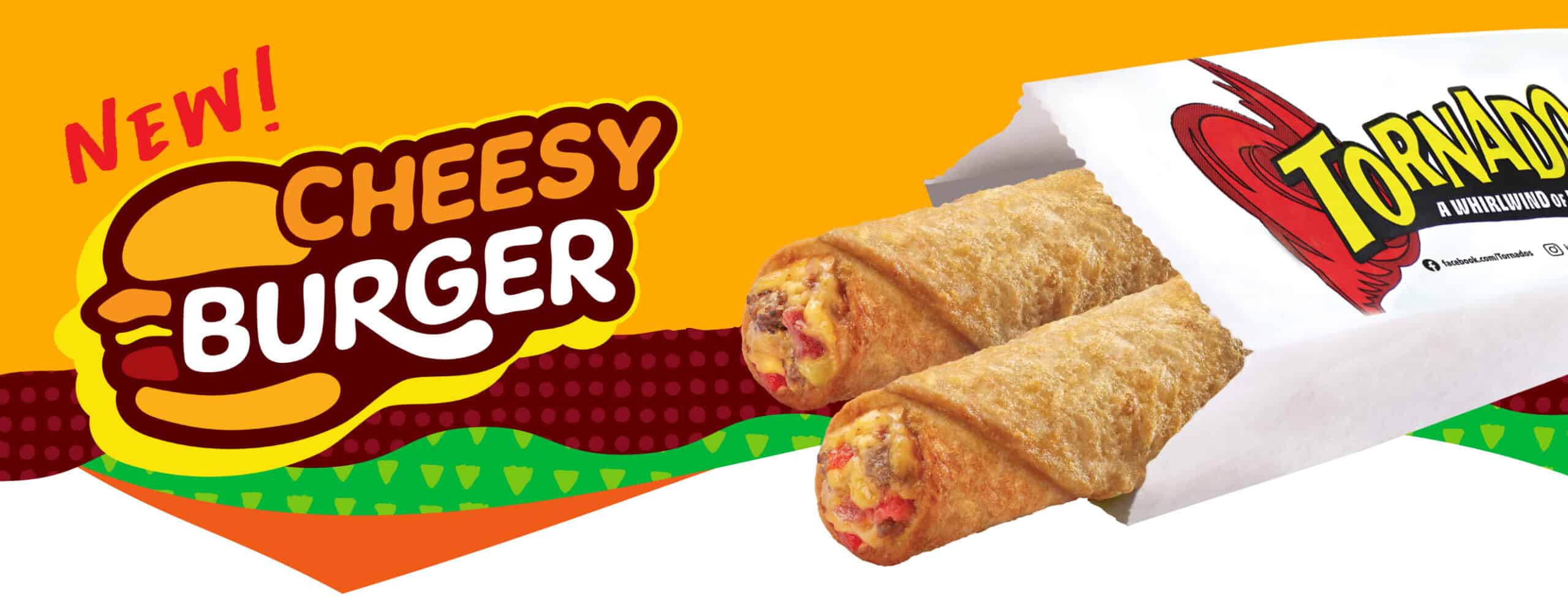 Two Cheesy Burger Tornados in a sleeve