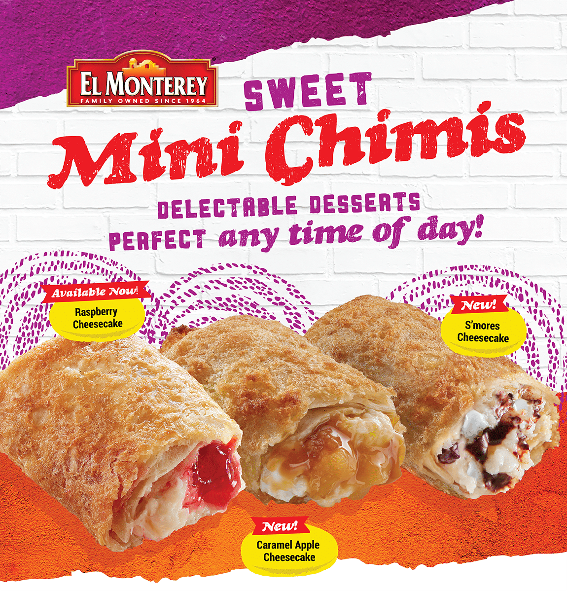 S'mores Cheescake Mini Chimi, Caramel Apple Cheesecake Mini Chimi & Raspberry Cheesecake Mini Chimi