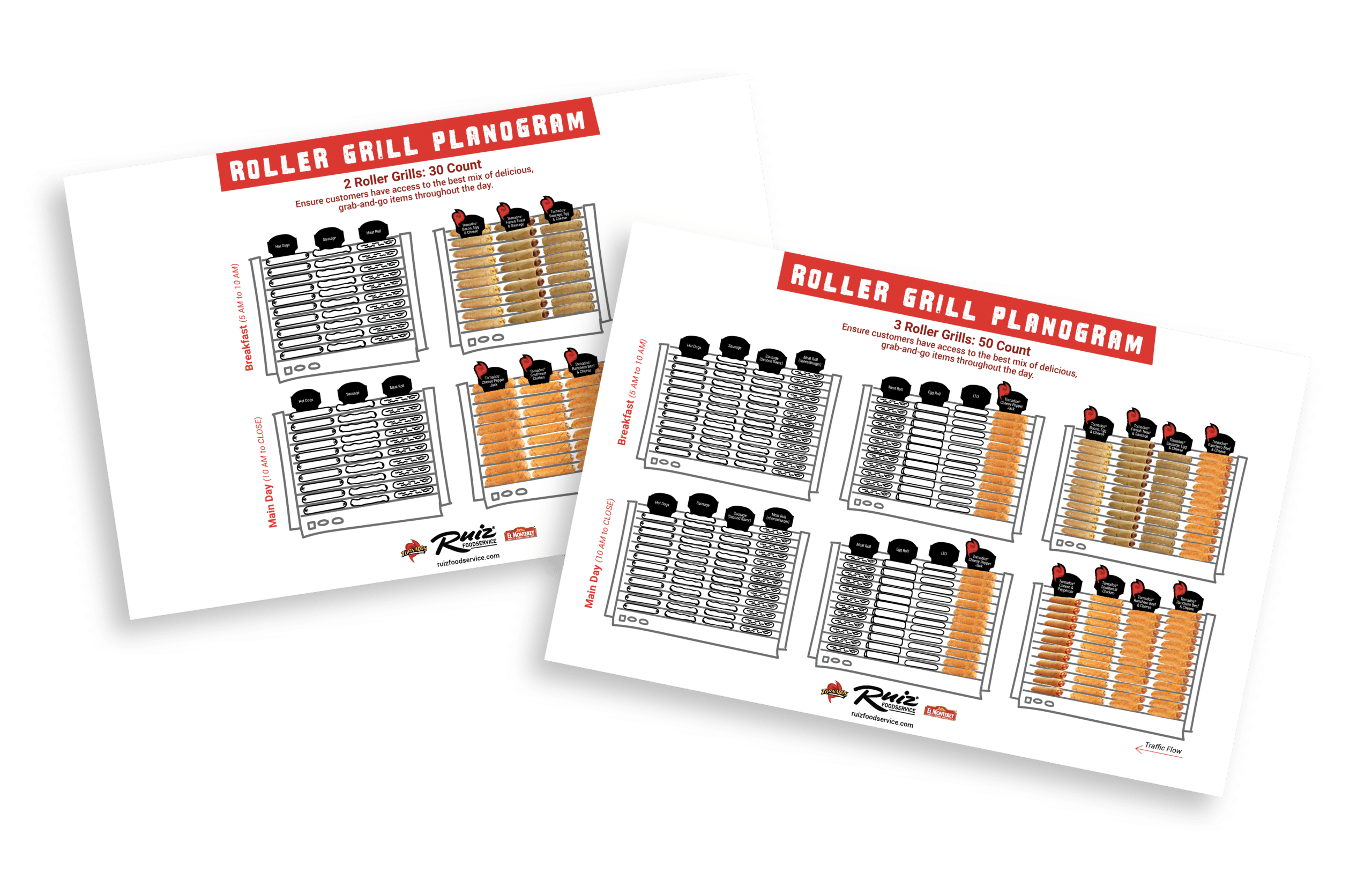 Tornados roller grill planograms
