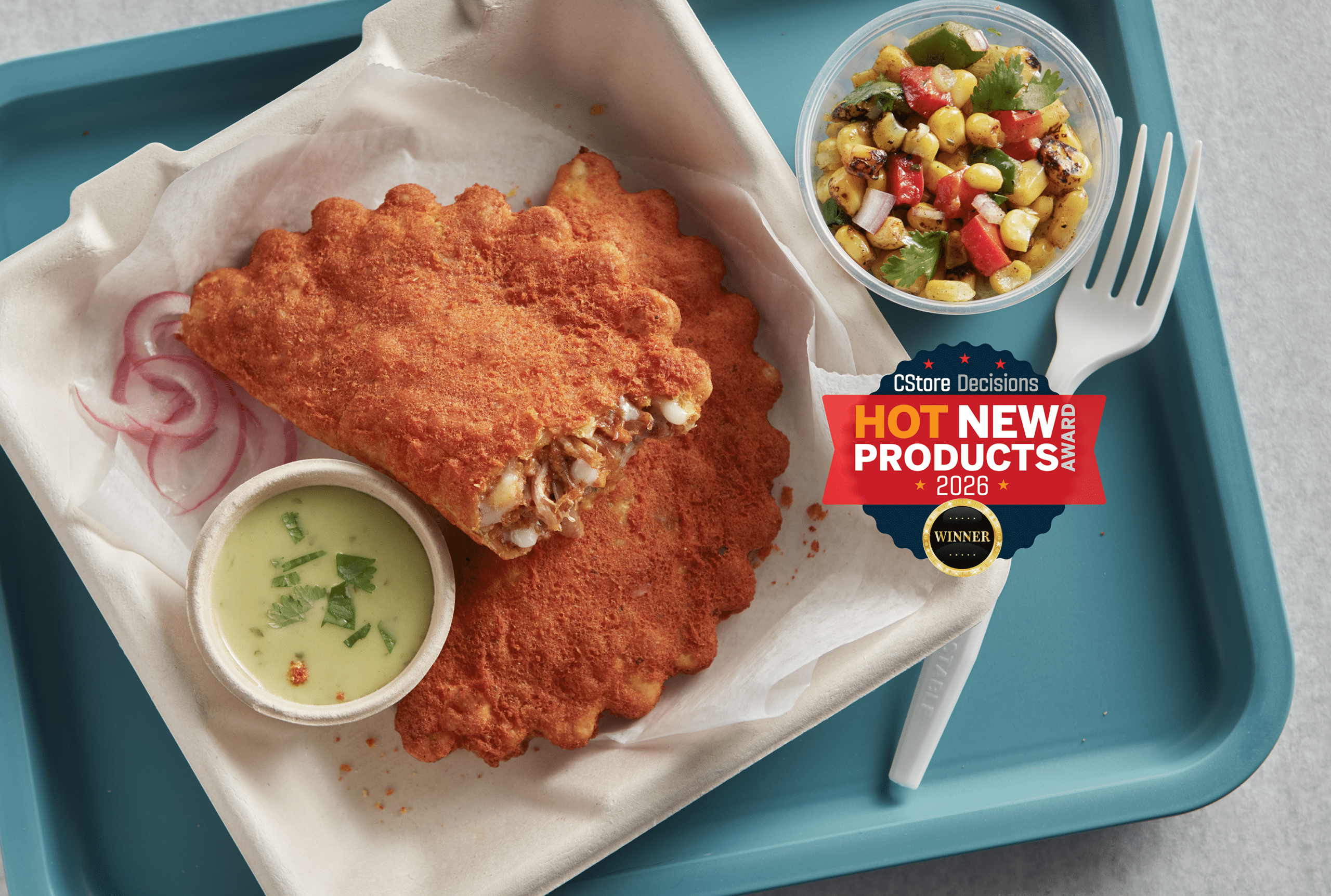 Two El Monterey Beef Birria Empanadas with the CSD Hot New Products of 2026 winner