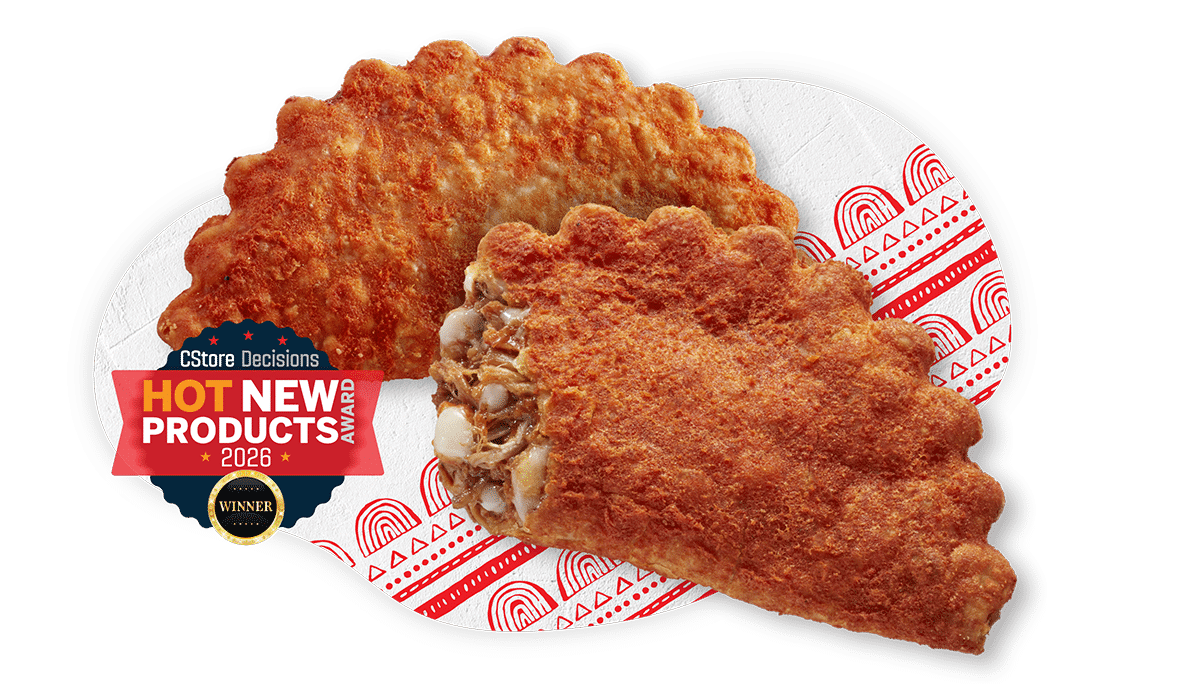Two El Monterey Beef Birria Empanadas with the CSD Hot New Products of 2026 winner