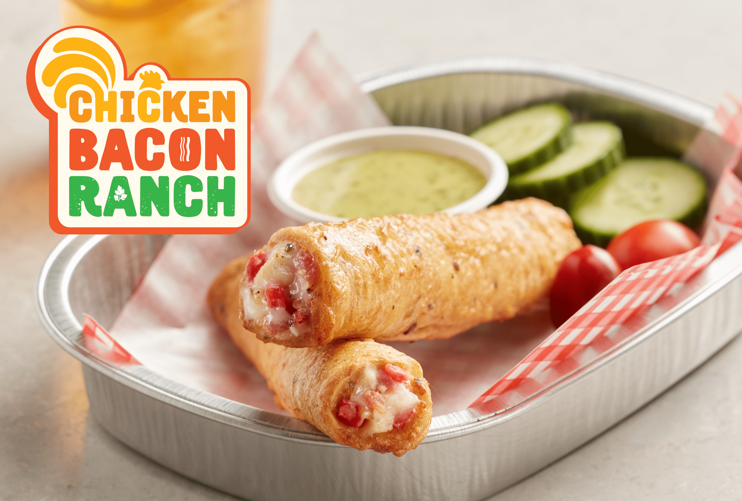 Two Chicken Bacon Ranch Tornados in a food boat